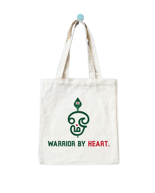 Warrior by Heart Tote Bag (with zipper)